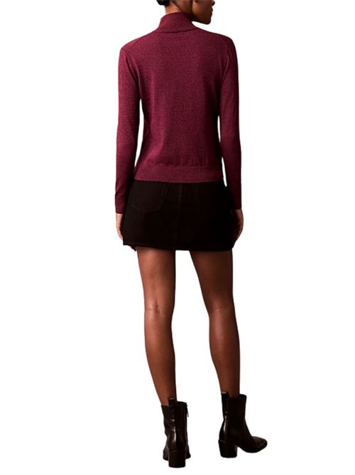 maglioncino a collo alto in lana merino lurex Calvin Klein | LV044E363G2E5